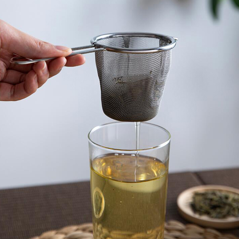 Herbal Wellness Products - ステンレス製茶こし 再利用可能 茶漏れ防止フィルター ティーポットストレーナー シングルイヤー型 コーヒー