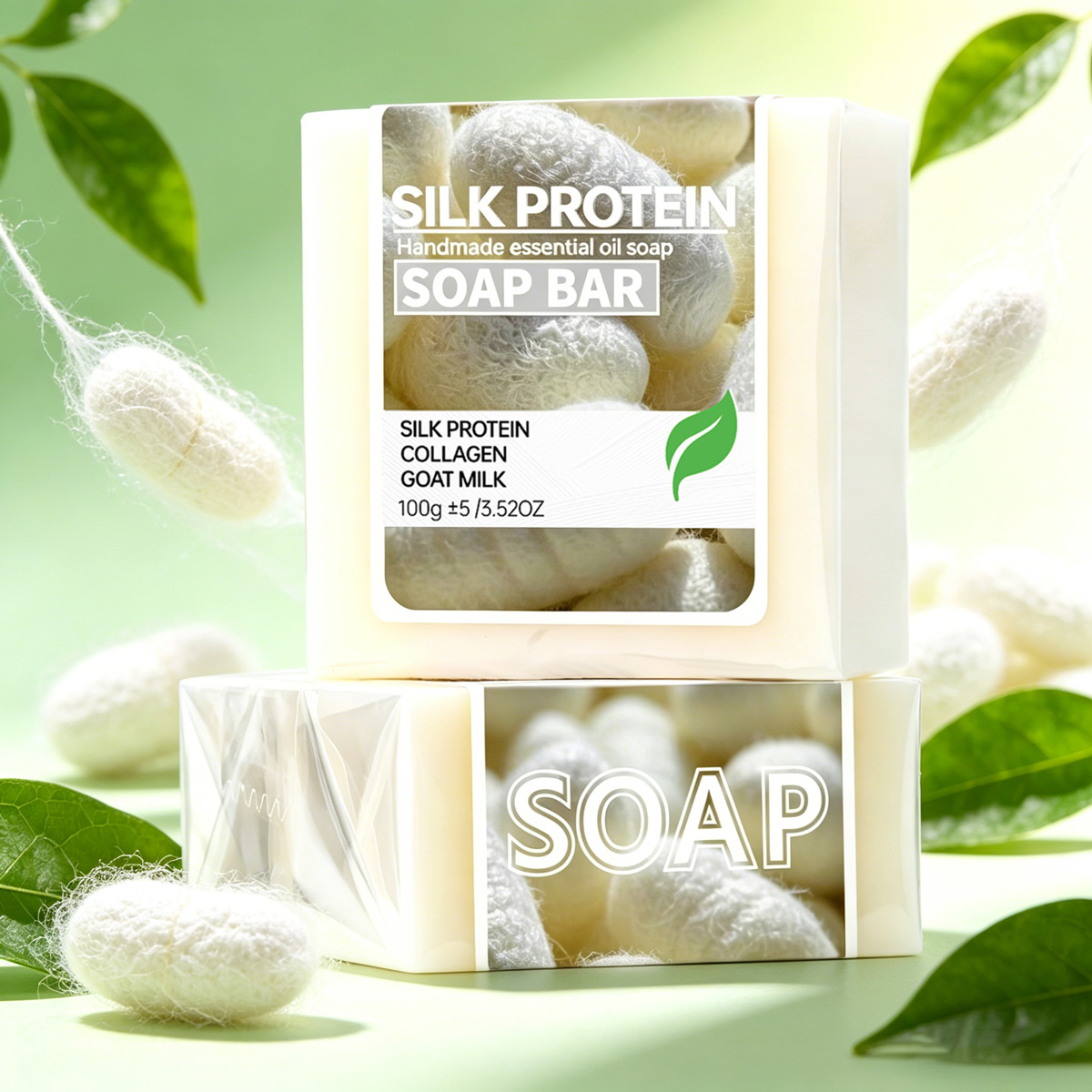 2 個/シルクプロテイン描画石鹸ヤギミルク保湿クレンジング石 - Moringa Leaf Powder のレビューと価格