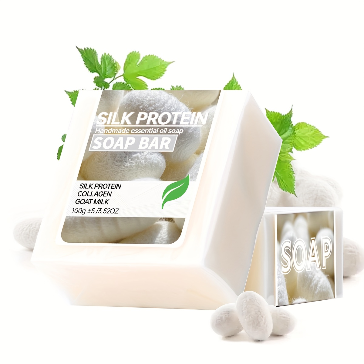2 個/シルクプロテイン描画石鹸ヤギミルク保湿クレンジング石 - Moringa Leaf Powder のレビューと価格