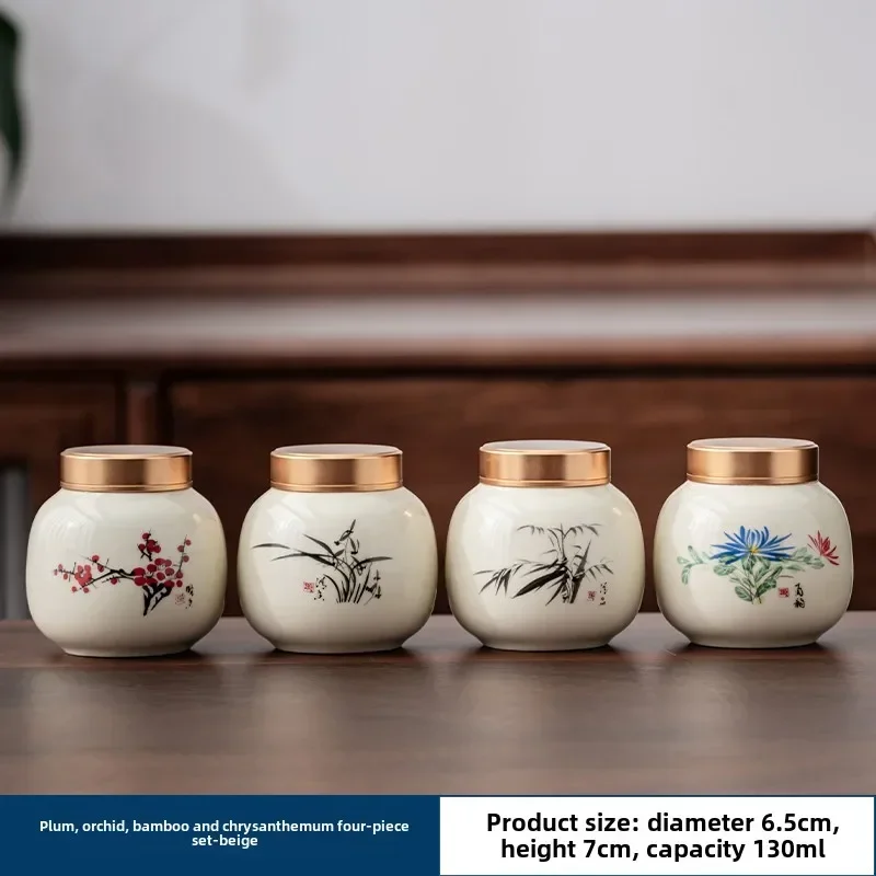 ふた付きセラミック缶,お茶,ハーブ,耐湿性,シリアル収納ジャ - Herbal Wellness Products のレビューと価格