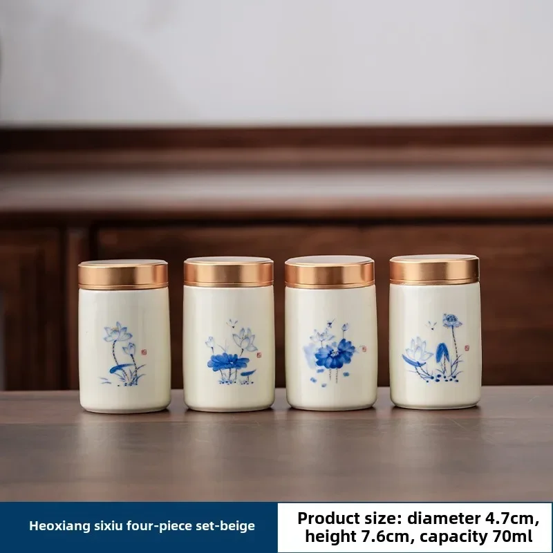 ふた付きセラミック缶,お茶,ハーブ,耐湿性,シリアル収納ジャ - Herbal Wellness Products のレビューと価格