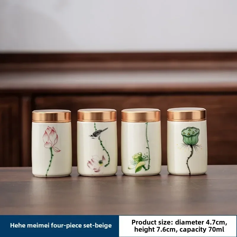 ふた付きセラミック缶,お茶,ハーブ,耐湿性,シリアル収納ジャ - Herbal Wellness Products のレビューと価格
