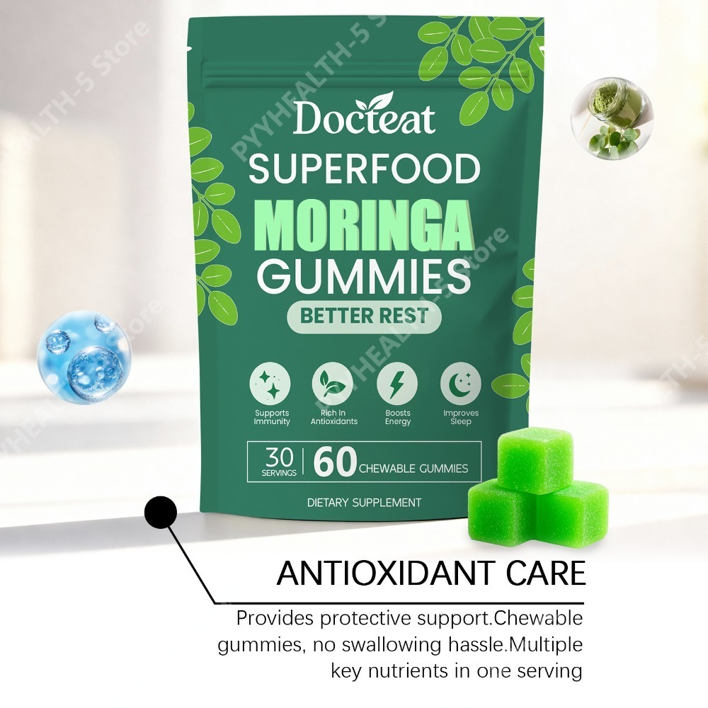 ドクテート モリンガグミ（ビタミンB12、D3、C、マグネシ - Moringa Leaf Powder のレビューと価格