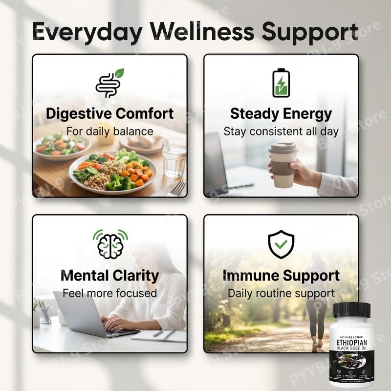 エチオピア産ブラックシードオイルソフトジェル800mgコール - Herbal Wellness In のレビューと価格
