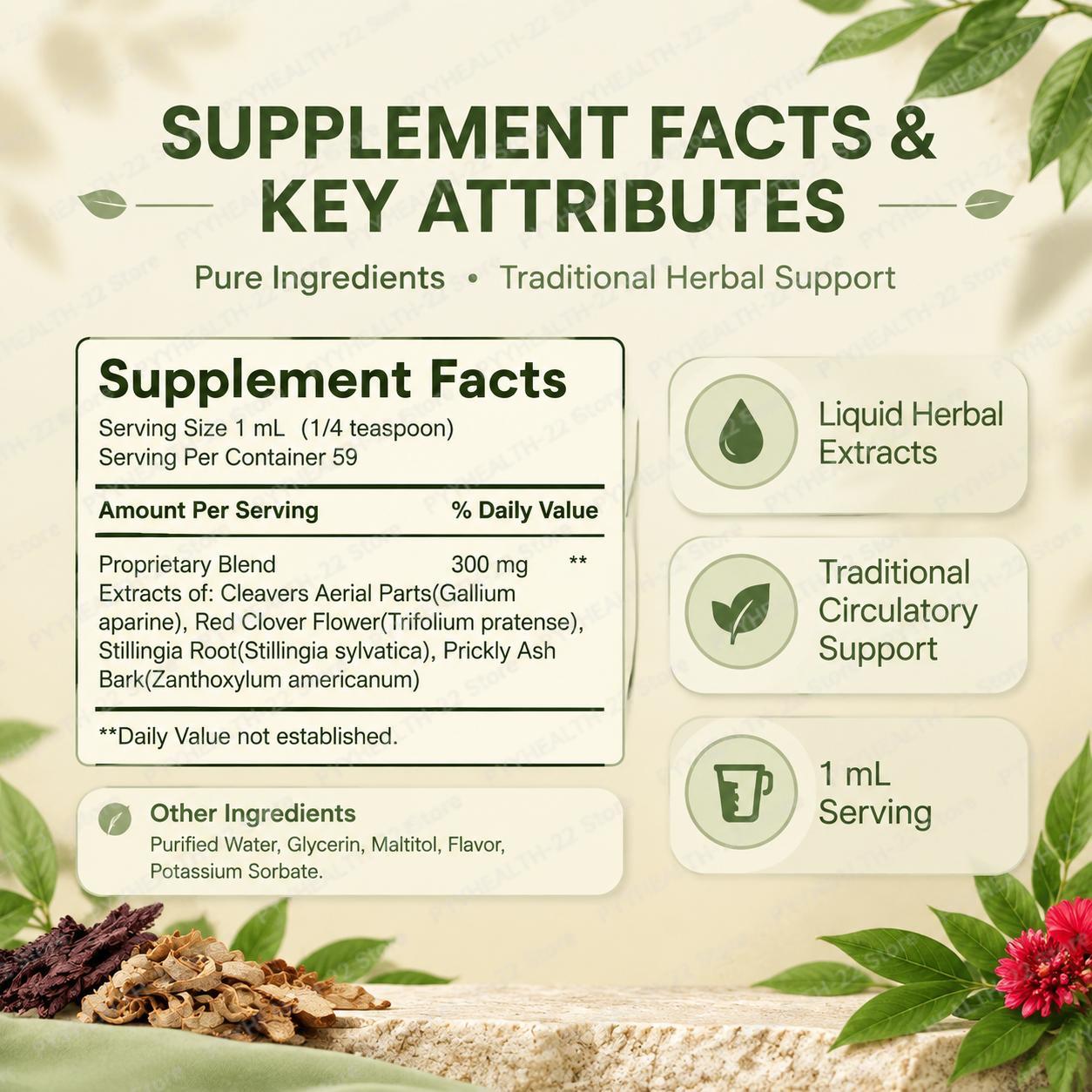 リンパドレナージュ液。伝統的な循環と免疫機能をサポートするハ - Herbal Wellness Products のレビューと価格